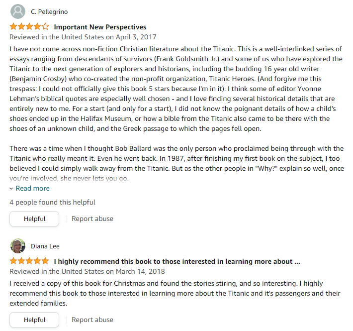Why? Titanic Amazon reviews